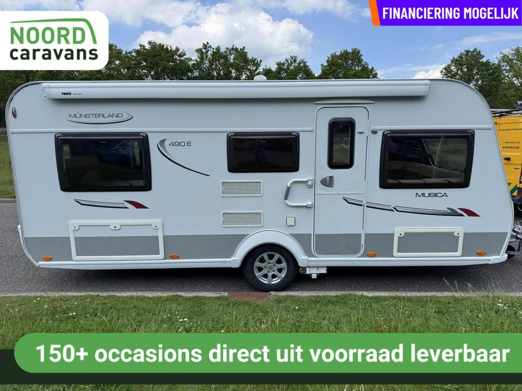 LMC MUNSTERLAND MUSICA 490 E MOVER + LUIFEL + SCHOTEL + TV, Caravans en Kamperen, Caravans, Rondzit, 7 tot 8 meter, Bedrijf, Hordeur