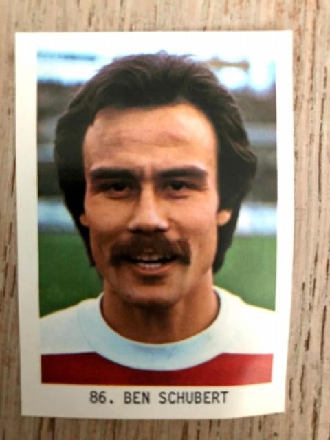 Oud voetbalplaatje met een foto van voetballer Ben Schubert, Ophalen, Gebruikt, Buitenlandse clubs, Poster, Plaatje of Sticker