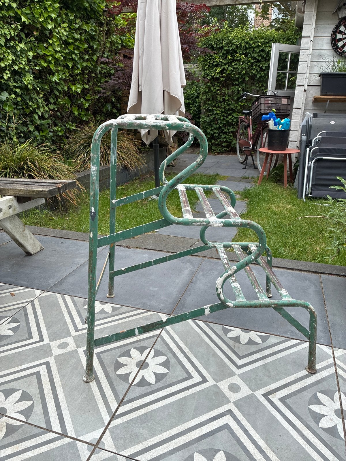 Stucadoors trap 77 cm hoog, Doe-het-zelf en Verbouw, Ladders en Trappen, Ophalen, Gebruikt, Trap, Minder dan 2 meter