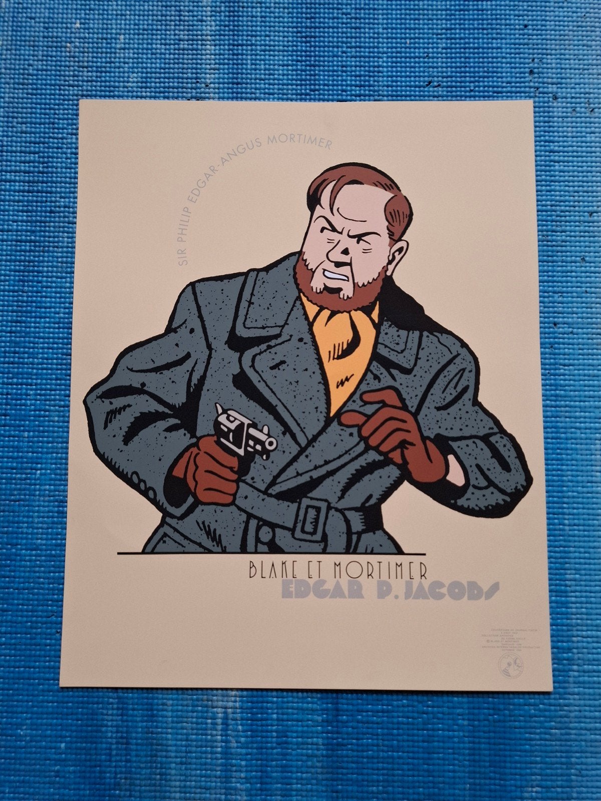 Zeefdruk Blake en Mortimer - Sir Philip Edgar Angus Mortimer, Ophalen of Verzenden