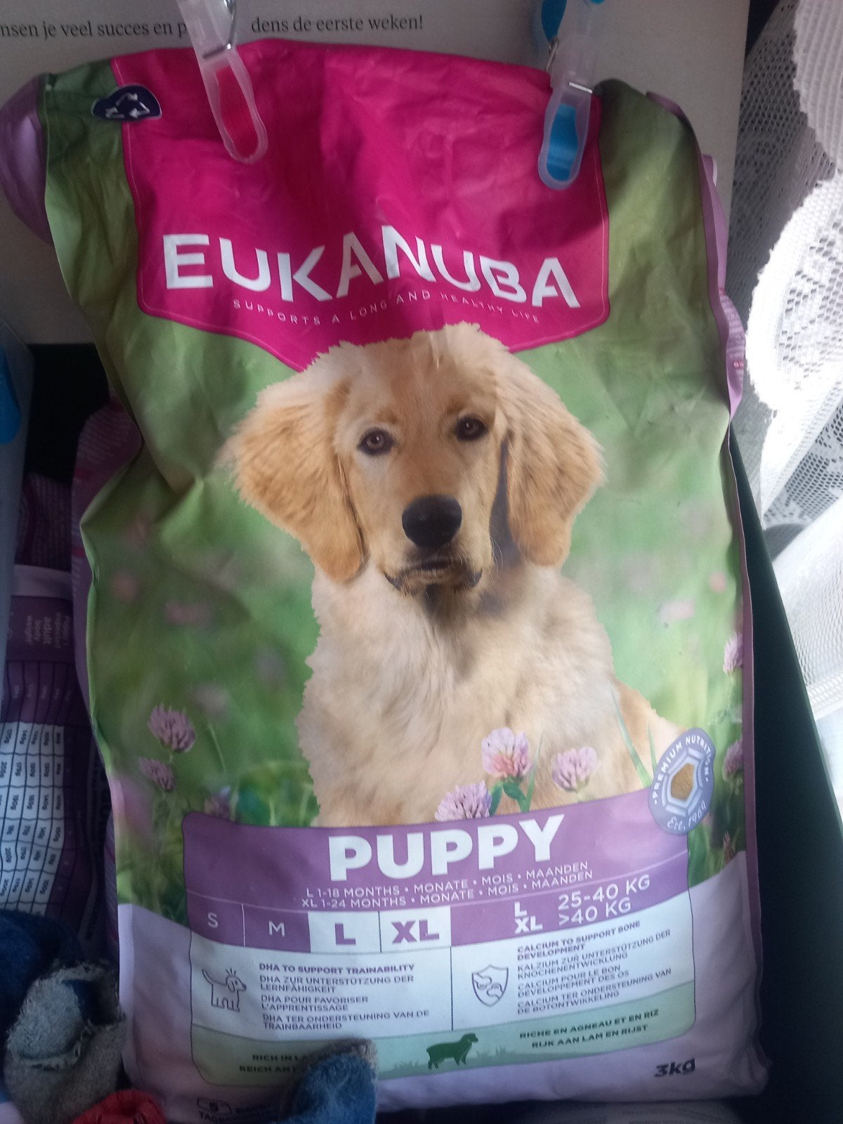 Eukenuba puppy voer L/XL, Ophalen