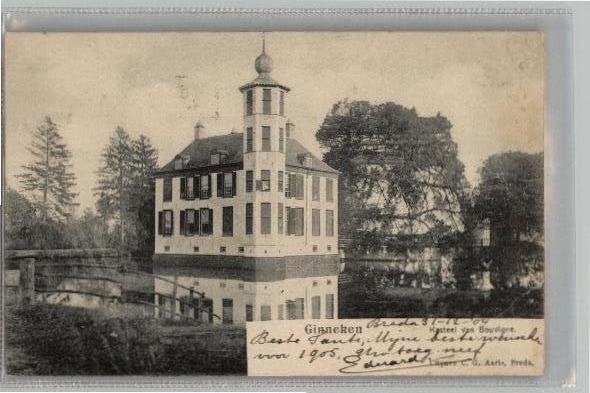 Ginneken Kasteel van Bouvigne  uitg C.G. Aarts, Ophalen of Verzenden, Voor 1920, Gelopen, Noord-Brabant