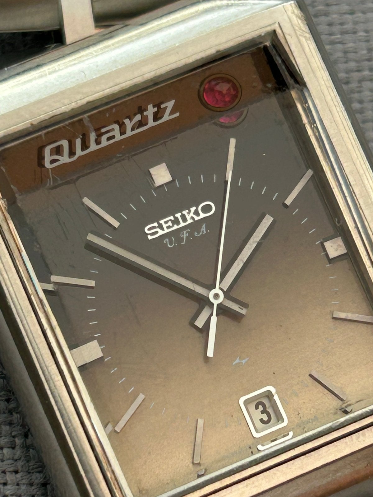 Seiko Quartz  cal. 3922 VFA uit 1972, Ophalen of Verzenden, Staal, Seiko