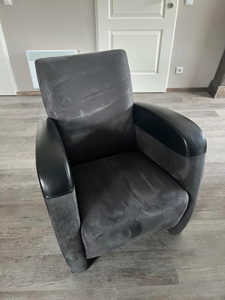 Te koop 2 fauteuils, antraciet grijs, Ophalen, Minder dan 75 cm, Zo goed als nieuw, Modern
