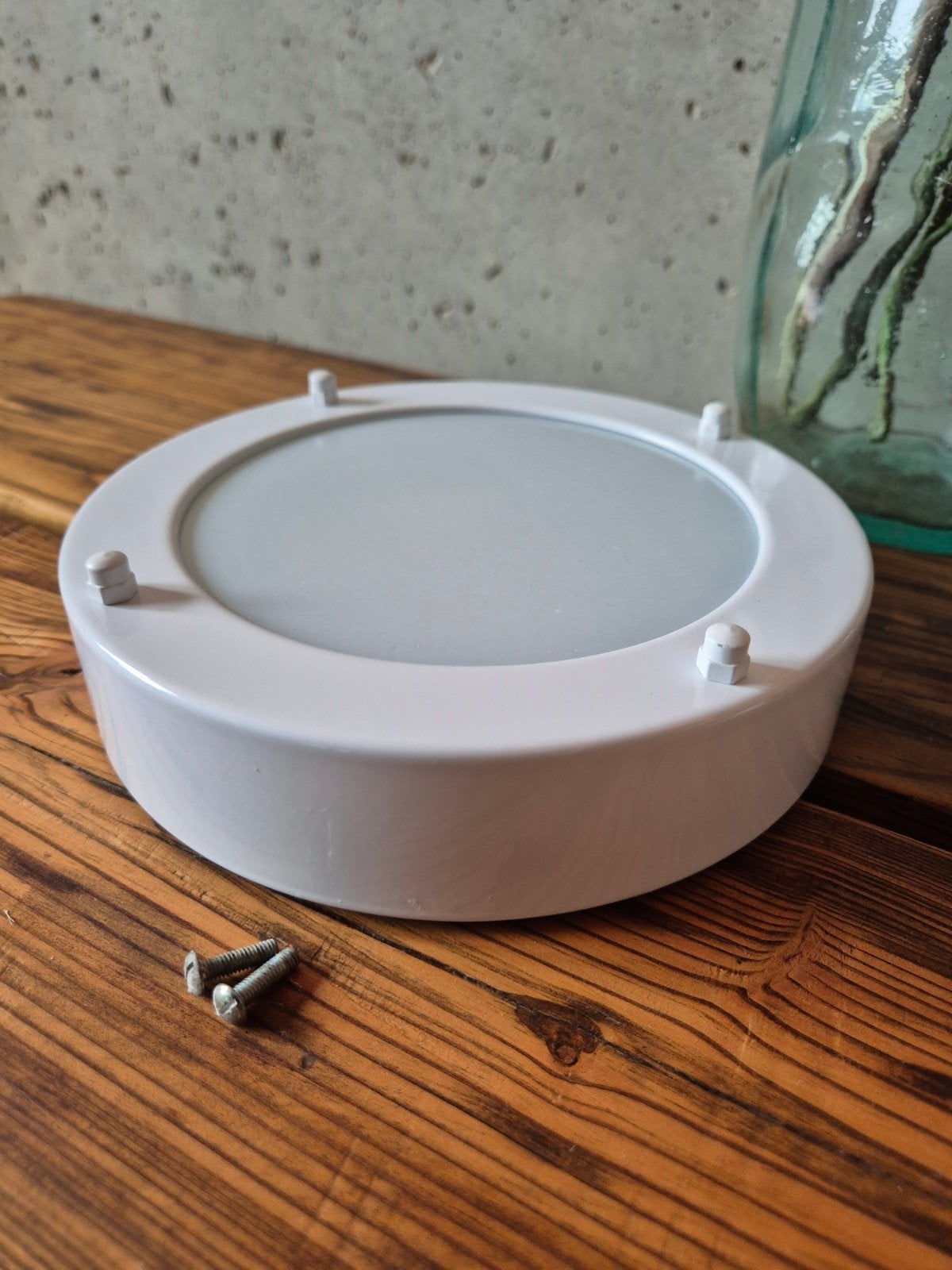 Gamma Plafondlamp "Lublin" Wit P44 Badkamerlamp - Retro, Ophalen of Verzenden, Zo goed als nieuw, Glas, Retro