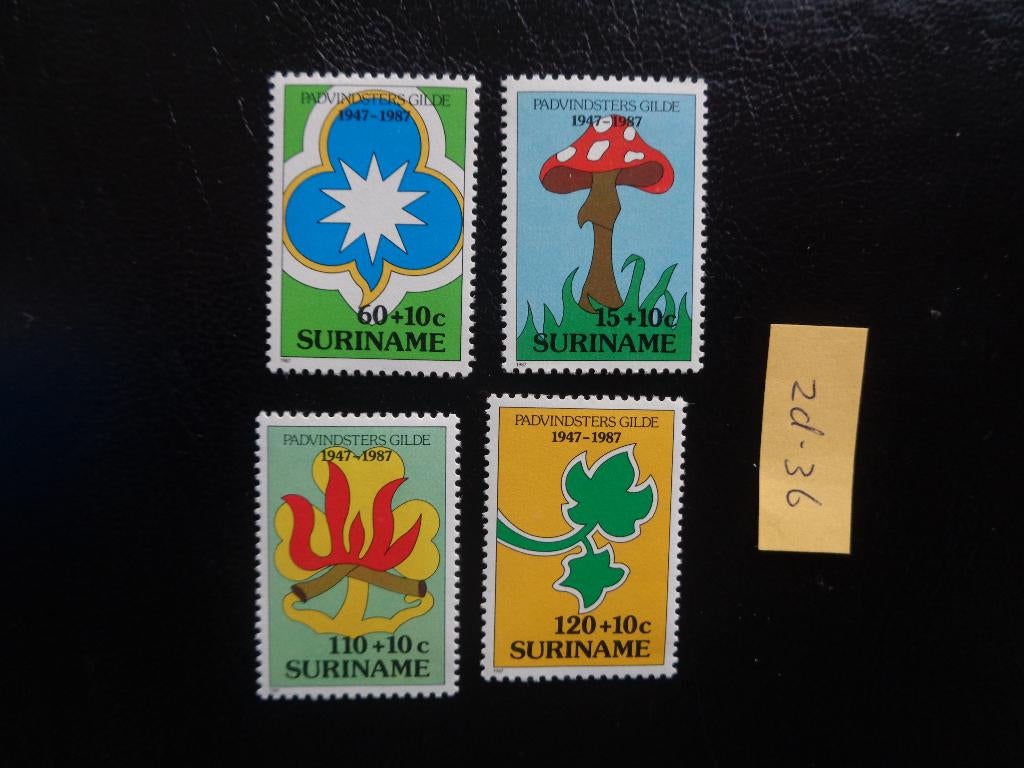 suriname - 40 jaar padvinders in suriname/postf 1987 (zd-36), Ophalen of Verzenden, Postfris
