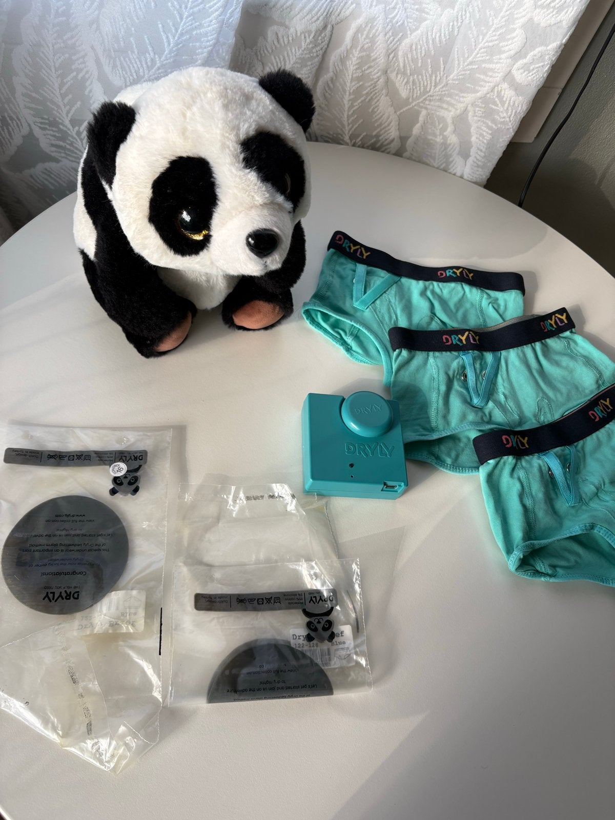 Dryly plaswekker set met 3 onderbroeken en panda knuffel-, Ophalen of Verzenden, Zo goed als nieuw, Meisje