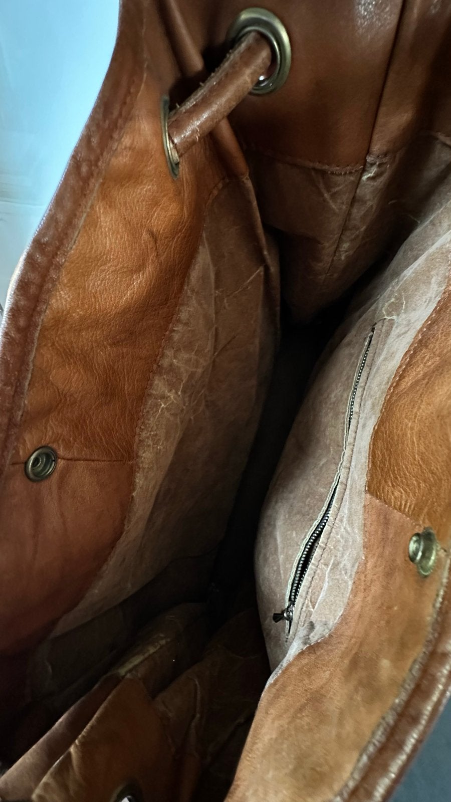 Mooie leren vintage schoudertas, Ophalen of Verzenden, Gebruikt, Bruin, Shopper