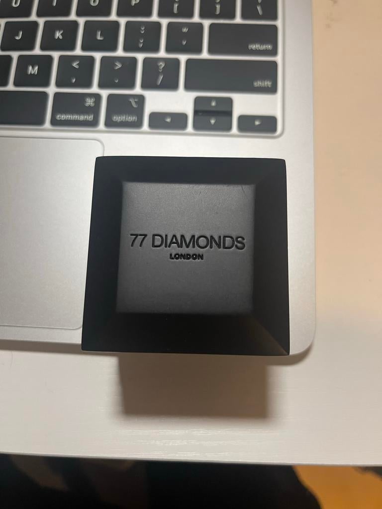 Verlovingsring 18k witgoud lab-diamant, Ophalen, Wit, Zo goed als nieuw, 17 tot 18