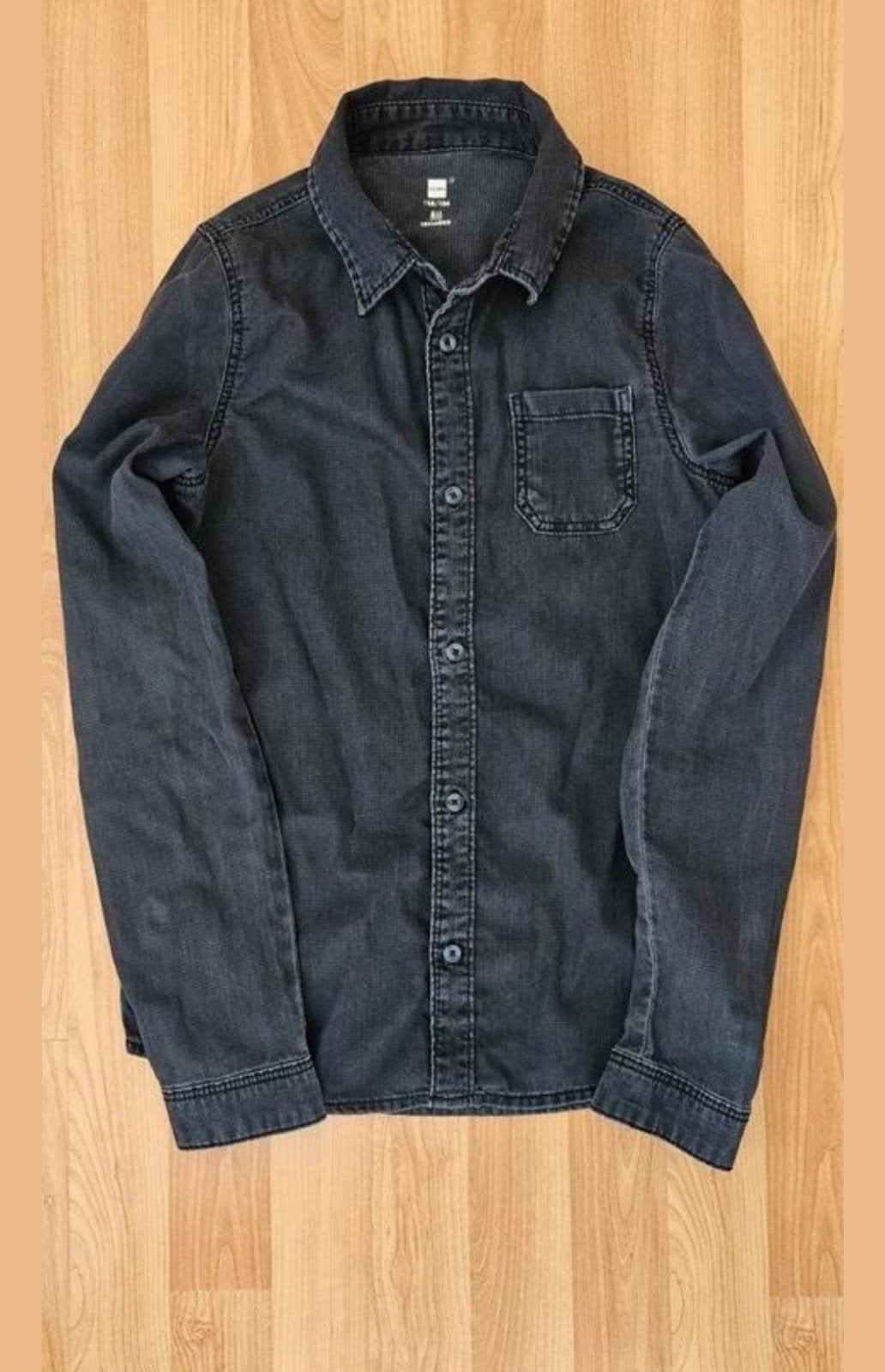 Mooie zwart-grijze blouse maat 158-164, Ophalen of Verzenden, Gebruikt, Jongen, Overhemd of Blouse