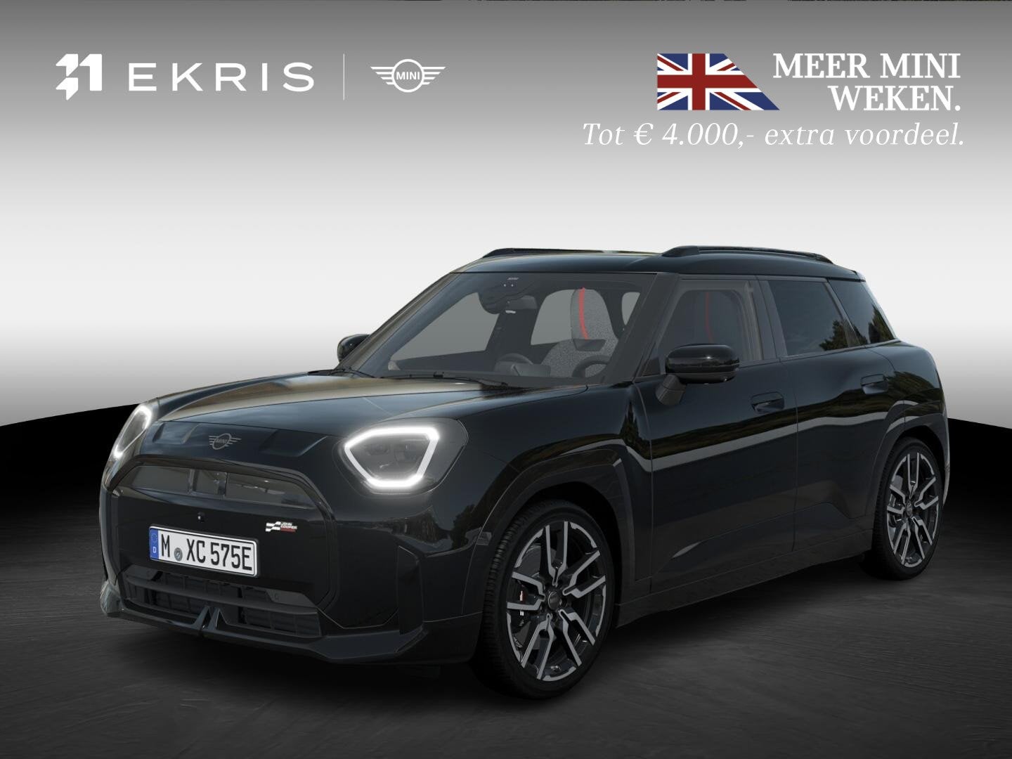 MINI Aceman SE | Pakket XL + John Cooper Works Uitvoering, Auto's, Zwart, Leder en Stof, Zwart, 218 pk