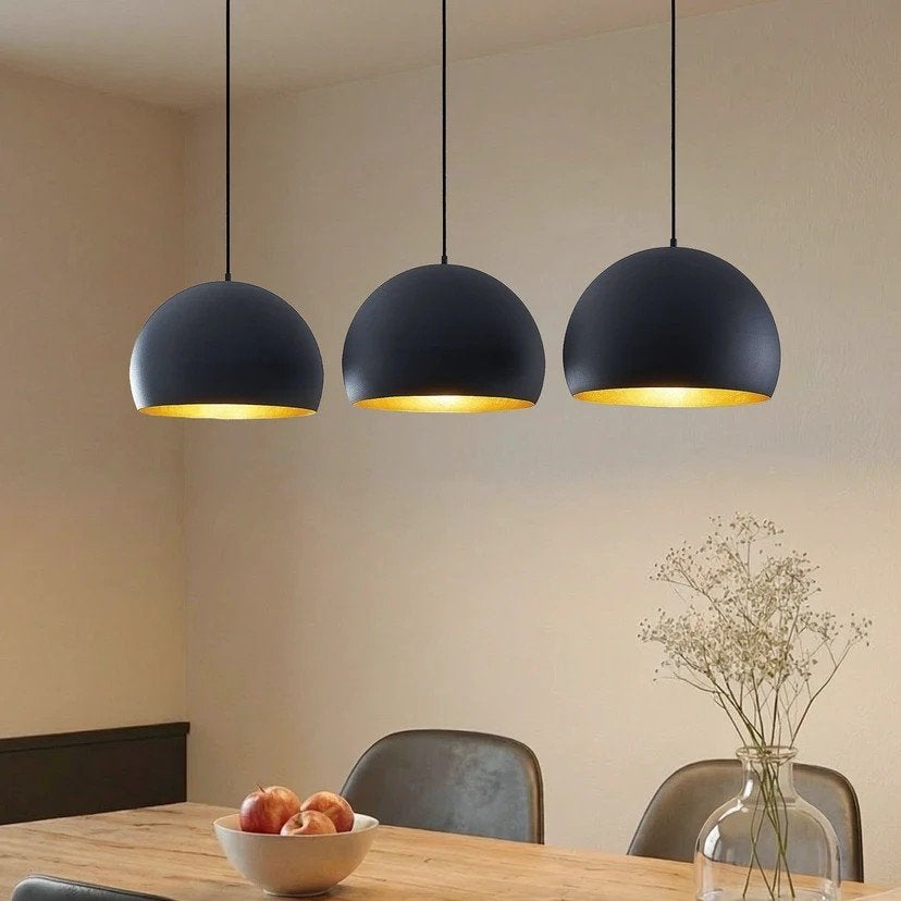 Lindby hanglamp Tarjei, 146 cm lang, zwart/goud, metaal, Ophalen, Zo goed als nieuw, Metaal, E27 (groot)
