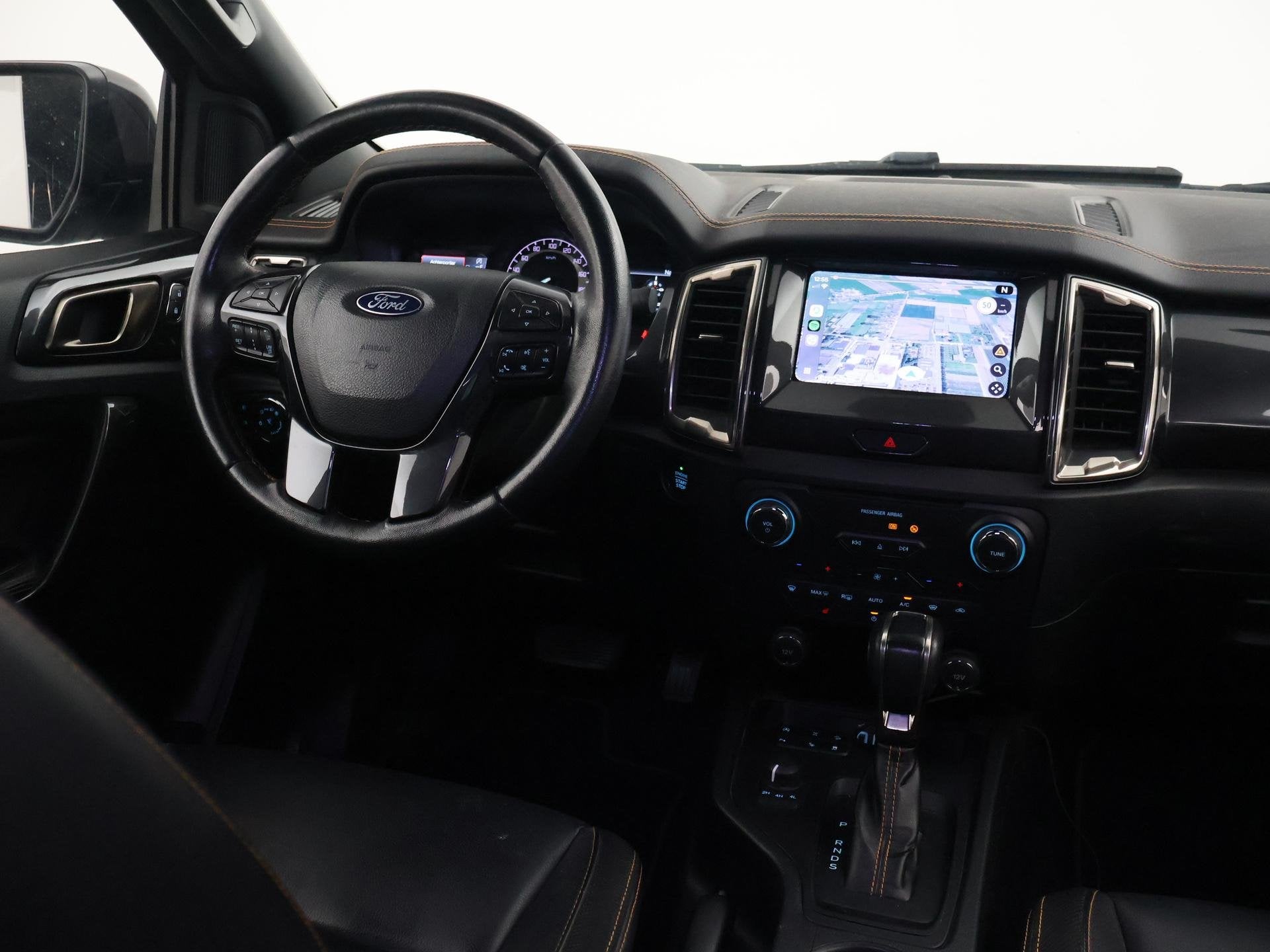 Ford Ranger 2.0 214 PK 4WD 214 PK AUT. WILDTRAK SUPERC + ADA, Auto's, Gebruikt, 4 cilinders, Leder en Stof, Zwart