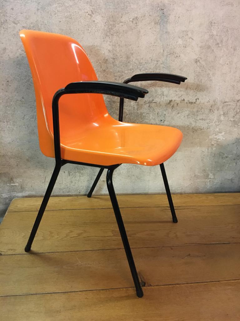Sulo jaren 70 oranje kuipstoel , 2 in voorraad, Ophalen, Gebruikt, Onbekend, Metaal