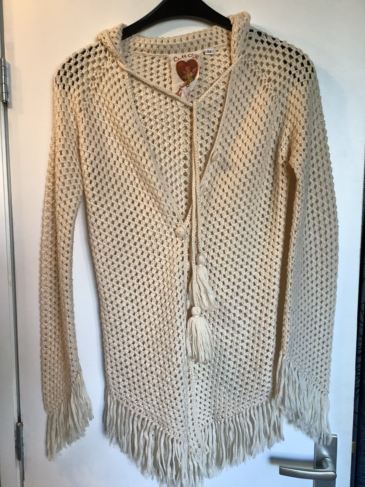 Hippie Ibiza Stijl Gehaakt Vest met Franjes, Kleding | Dames, Ophalen of Verzenden, Zo goed als nieuw, Maat 38/40 (M), Beige
