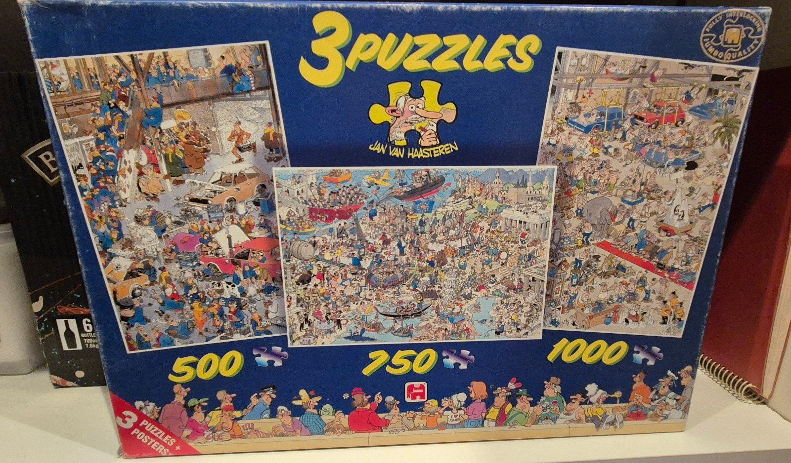 Jan v haasteren 3 puzzels in één, Ophalen of Verzenden, 500 t/m 1500 stukjes, Zo goed als nieuw