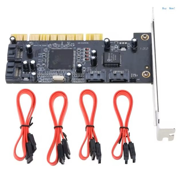 SVZ PCI SATA Controller 4-Poorts SIL3114-Chipset, Intern, Nieuw, Ophalen of Verzenden, Desktop