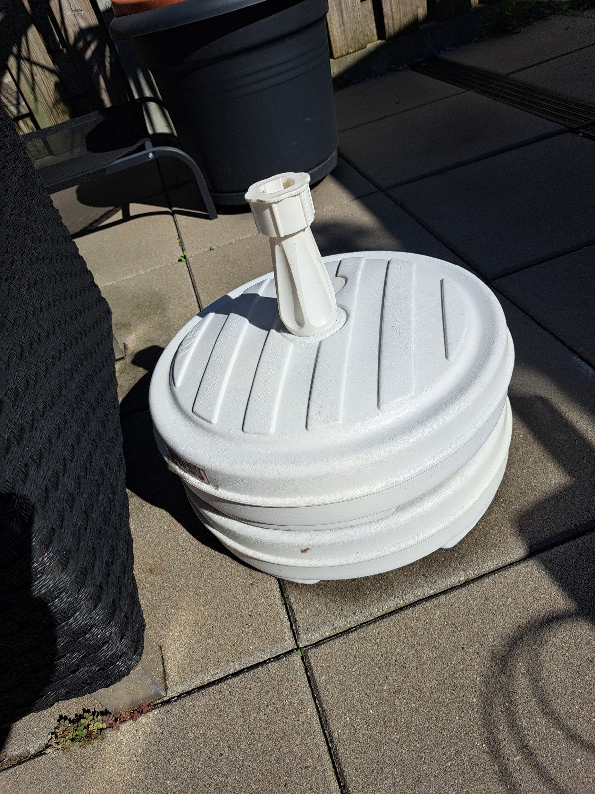 2  parasolvoeten, Ophalen, Gebruikt, Minder dan 1 meter, Parasolvoet