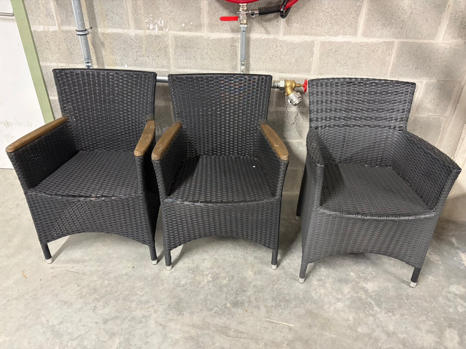 5 wicker stoelen, Ophalen, Gebruikt, Wicker