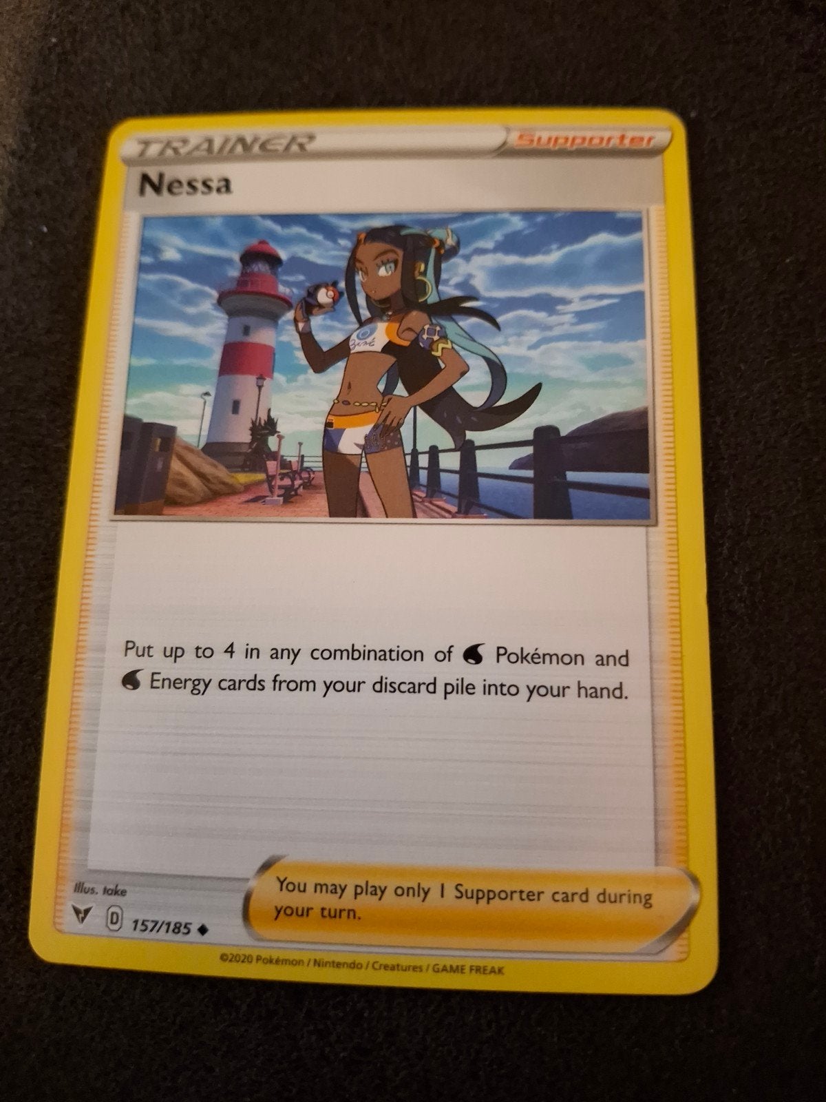 Pokemon Kaart Nessa Trainer Supporter 157/185, Hobby en Vrije tijd, Verzamelkaartspellen | Pokémon, Ophalen of Verzenden, Zo goed als nieuw