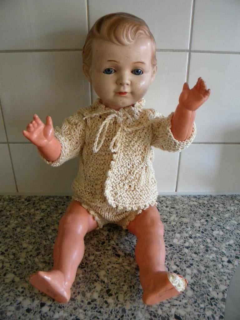 OUDE POP JONGEN MERK: SCHUTZ MARKE 45 CM, Ophalen of Verzenden, Gebruikt, Pop