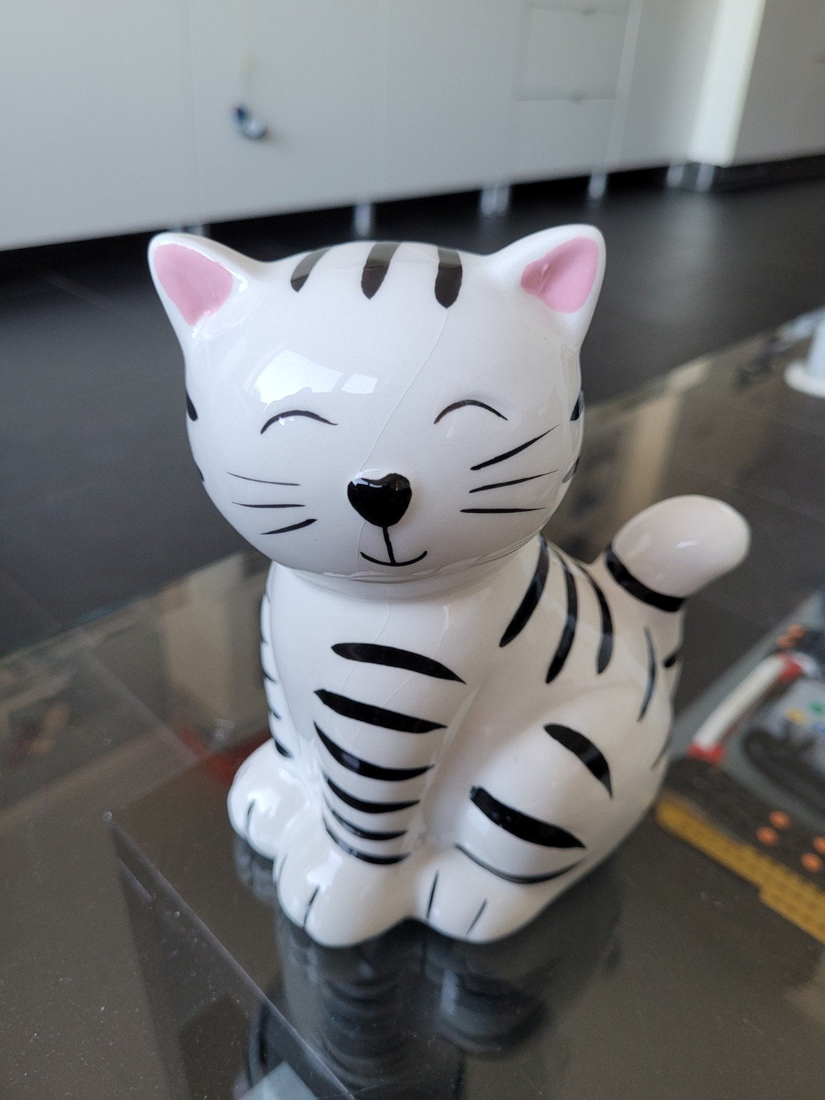 leuk kattenbeeldje (voorheen spaarpot), Ophalen, Gebruikt, Modern, Wit