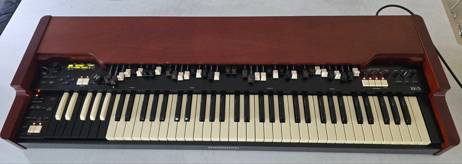 Hammond XK-5 + EXP-100F zwelpedaal in houten behuizing, Ophalen, Gebruikt, 1 klavier