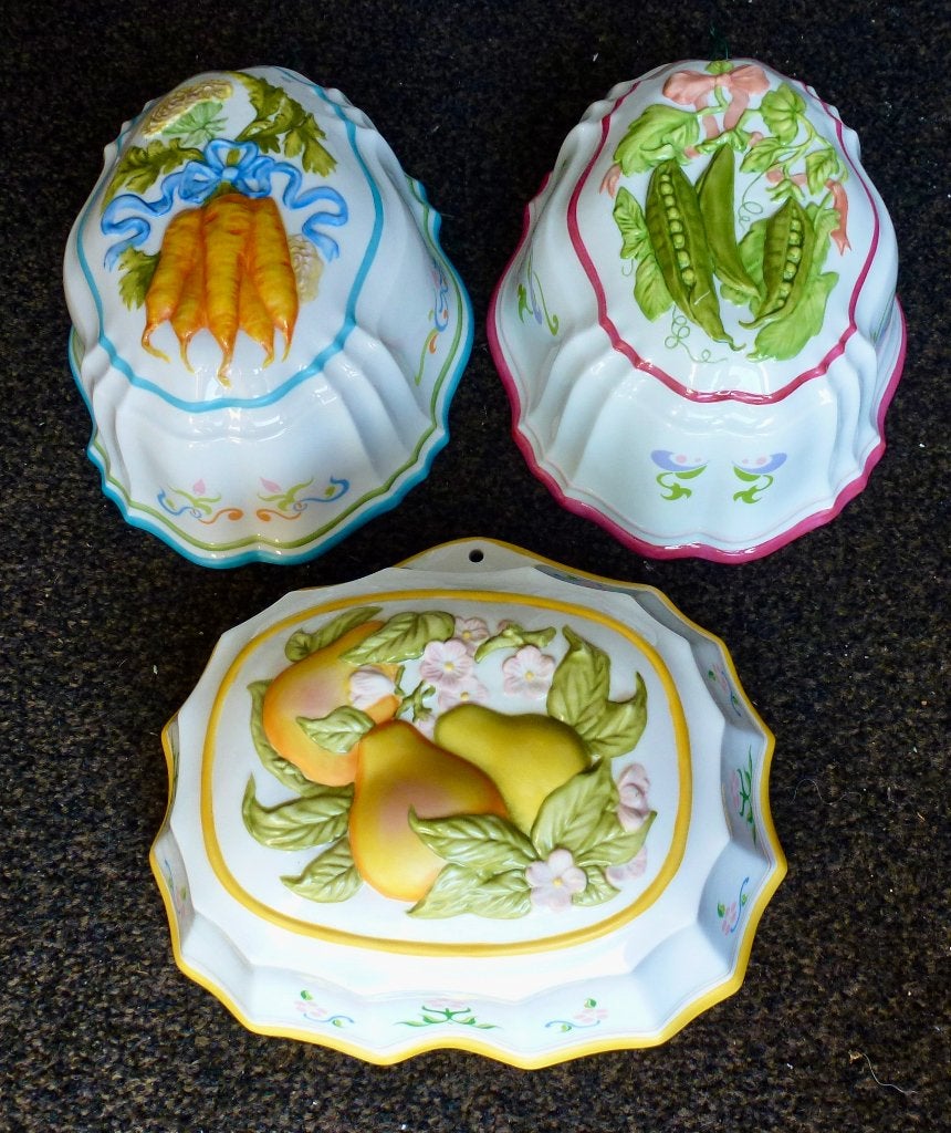 Vintage Decoratieve porseleinen puddingvormen, Franklin Mint, Verzenden, Zo goed als nieuw, Porselein, Overige typen