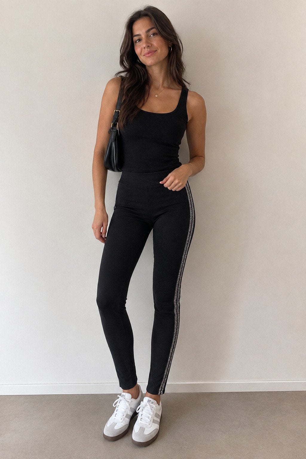 Zara Legging Zwart met Zilveren Streep Maat M, Kleding | Dames, Legging, Maat 40/42 (M), Ophalen of Verzenden, Zo goed als nieuw
