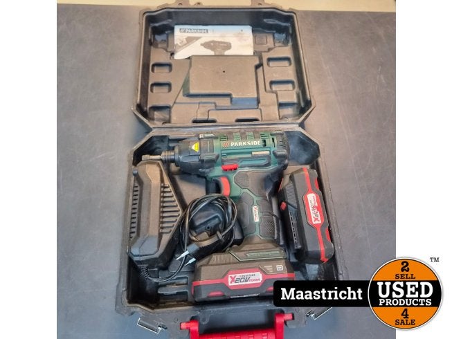 Parkside Accu-slagschroevendraaier + lader + 2x Accu 20V/2Ah, Doe-het-zelf en Verbouw, Parkside, Zo goed als nieuw, Support@parkside.com