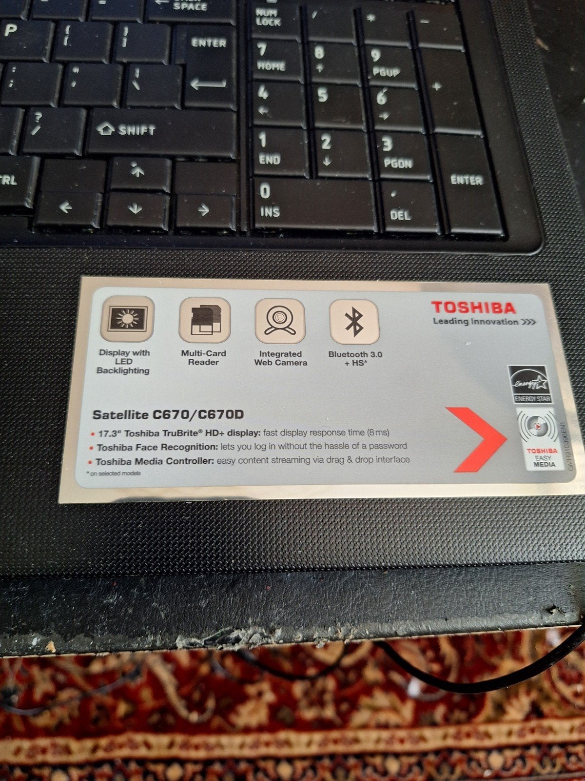 Toshiba laptop, Computers en Software, Ophalen of Verzenden