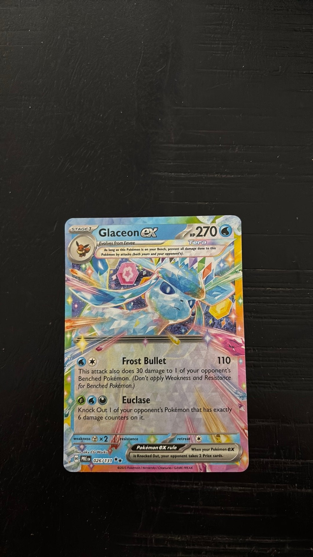 Pokemon kaart Glaceon ex Prismatic Evolutions, Ophalen of Verzenden, Zo goed als nieuw