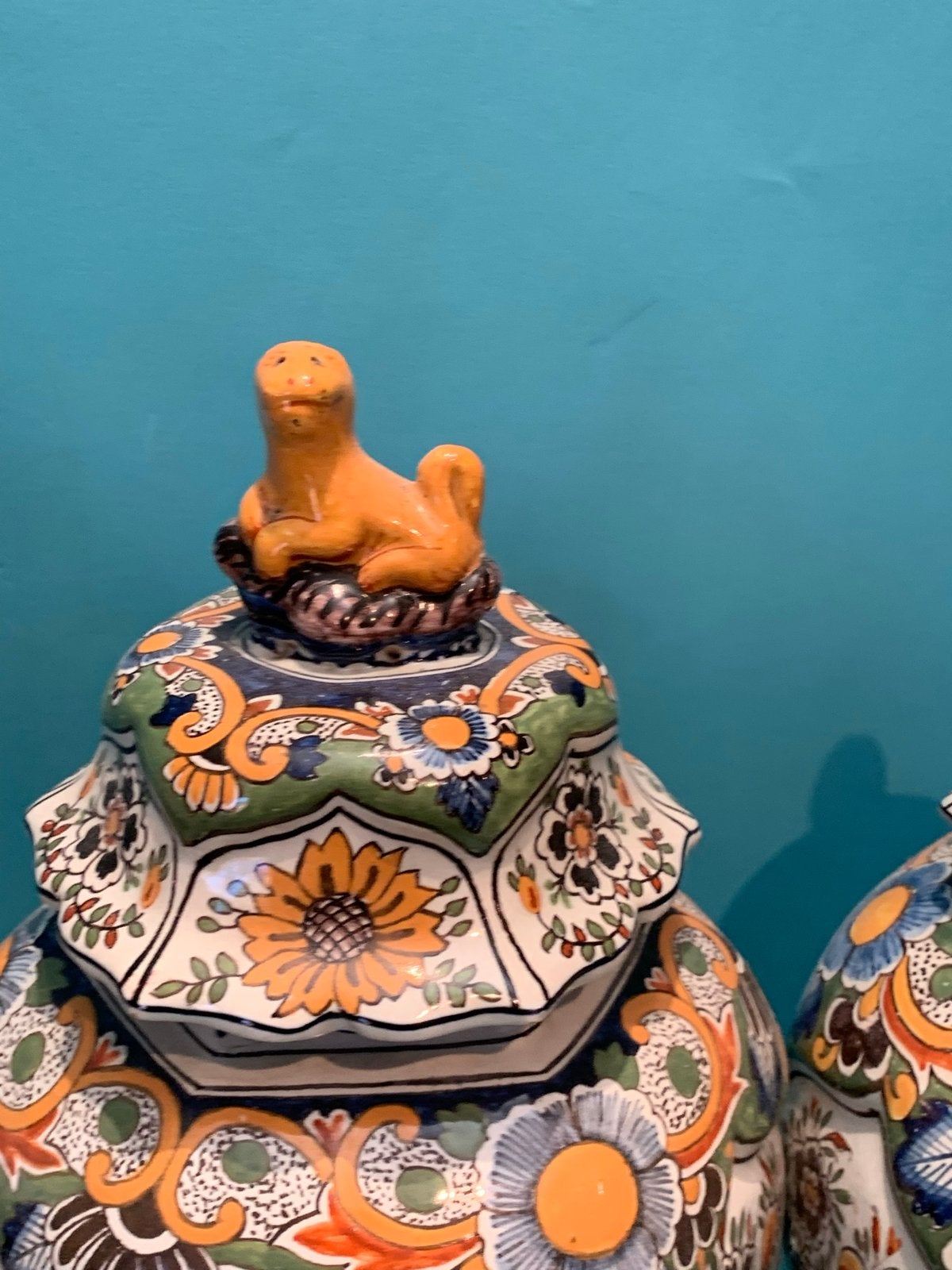 Antieke Makkum Tichelaar Chinoiserie Vazen - Set van 3, Antiek en Kunst, Ophalen of Verzenden