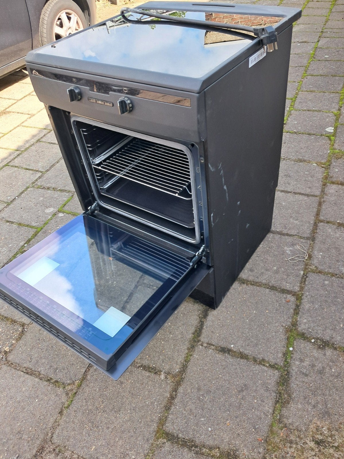 Vrijstaand elektrisch fornuis met oven, Gebruikt, 60 cm of meer, Vrijstaand, 85 tot 90 cm