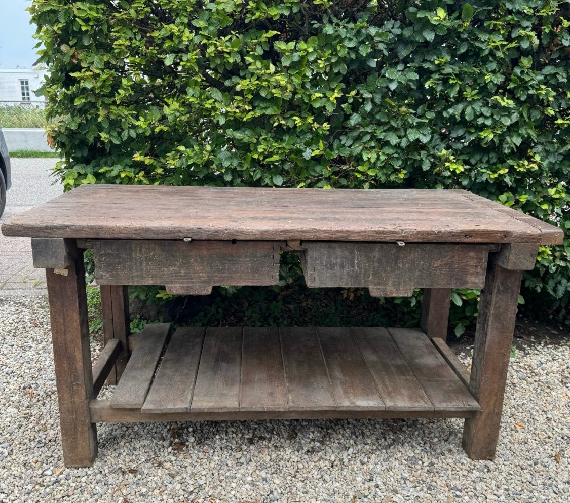 Houten werkbank, Ophalen