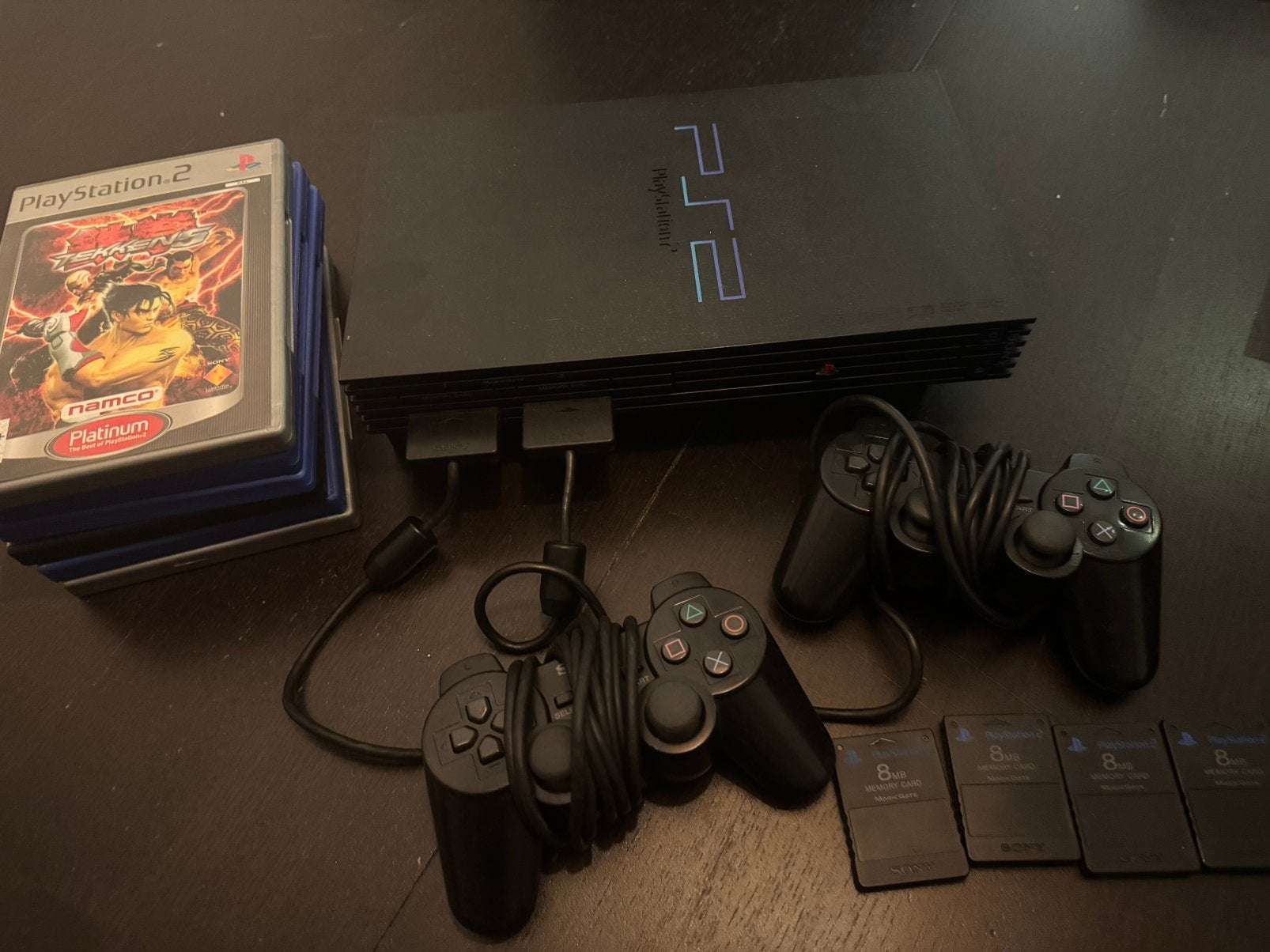 PS2 Fat + 6 Games + 2 Controllers + RetroScaler2x, Ophalen of Verzenden, Zo goed als nieuw, Met 2 controllers