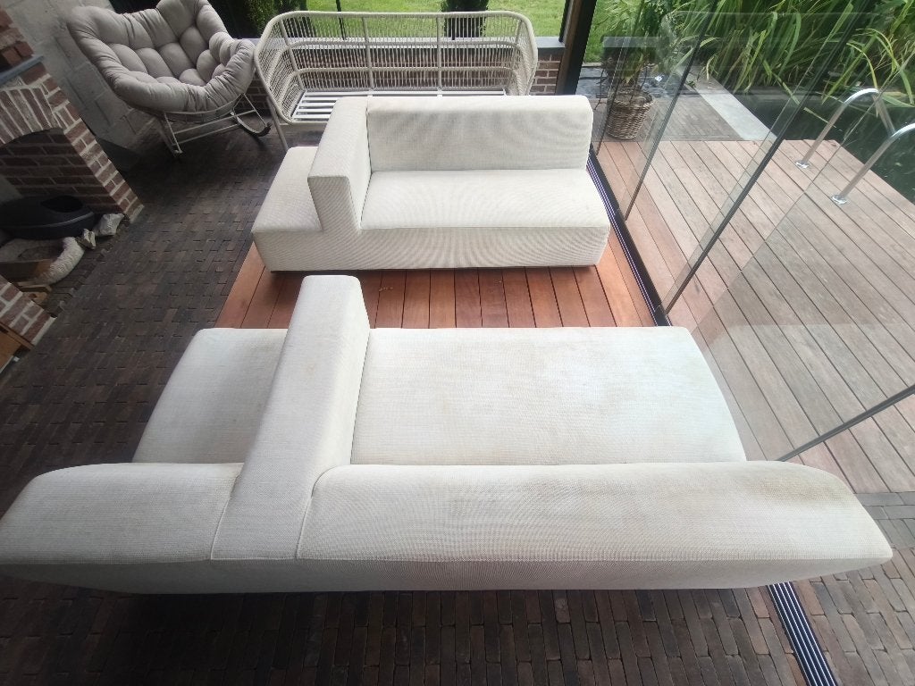 Zitbankenset met hocker Sur & Plus design, Ophalen, Gebruikt, Stof, Modern - tijdloos