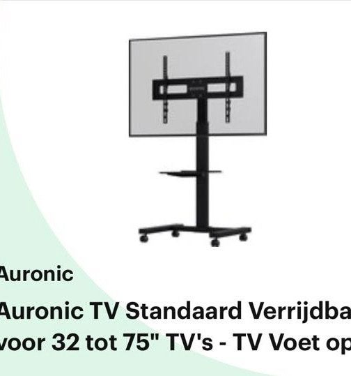 Auronic TV Standaard Verrijdbaar voor 32-75" TV's, Ophalen, Nieuw