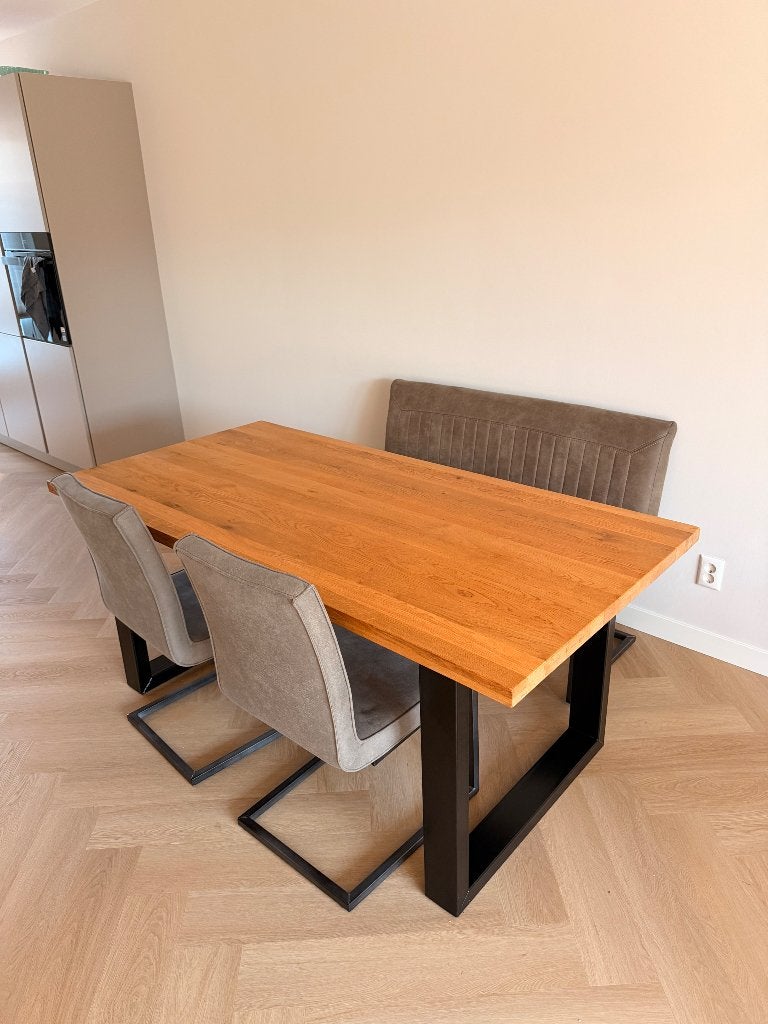 Eettafel, Huis en Inrichting, Tafels | Eettafels, Ophalen, Eikenhout, 50 tot 100 cm, Zo goed als nieuw