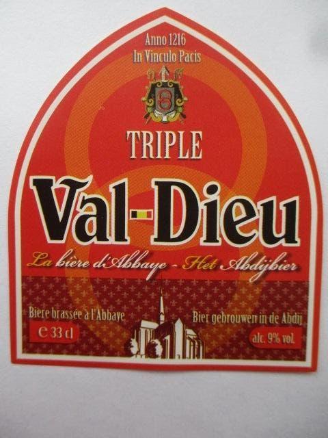 bieretiket Belgie 4-5 (13N) val dieu, Ophalen of Verzenden, Gebruikt, Overige typen, Overige merken