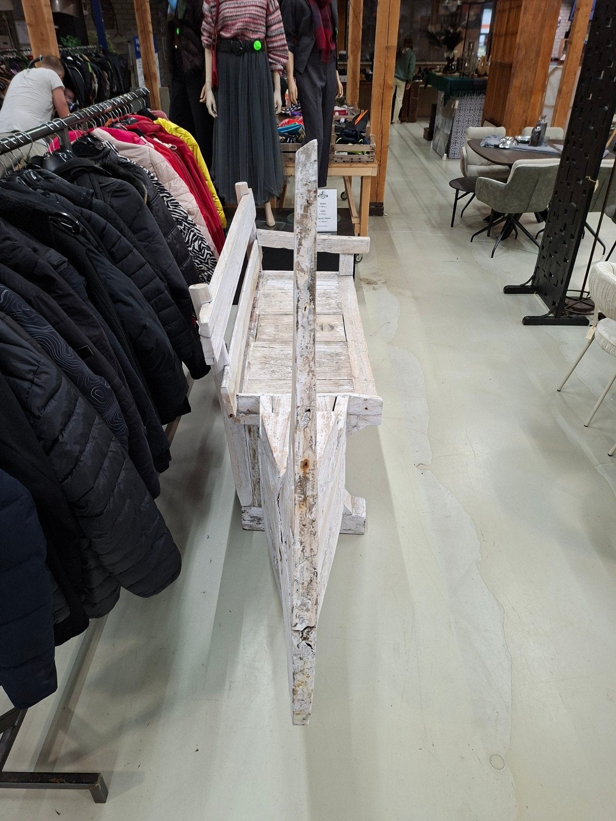 Unieke houten zitbank - Vintage stijl, Gebruikt, Vintage, Rustiek, Onbekend, Driepersoons