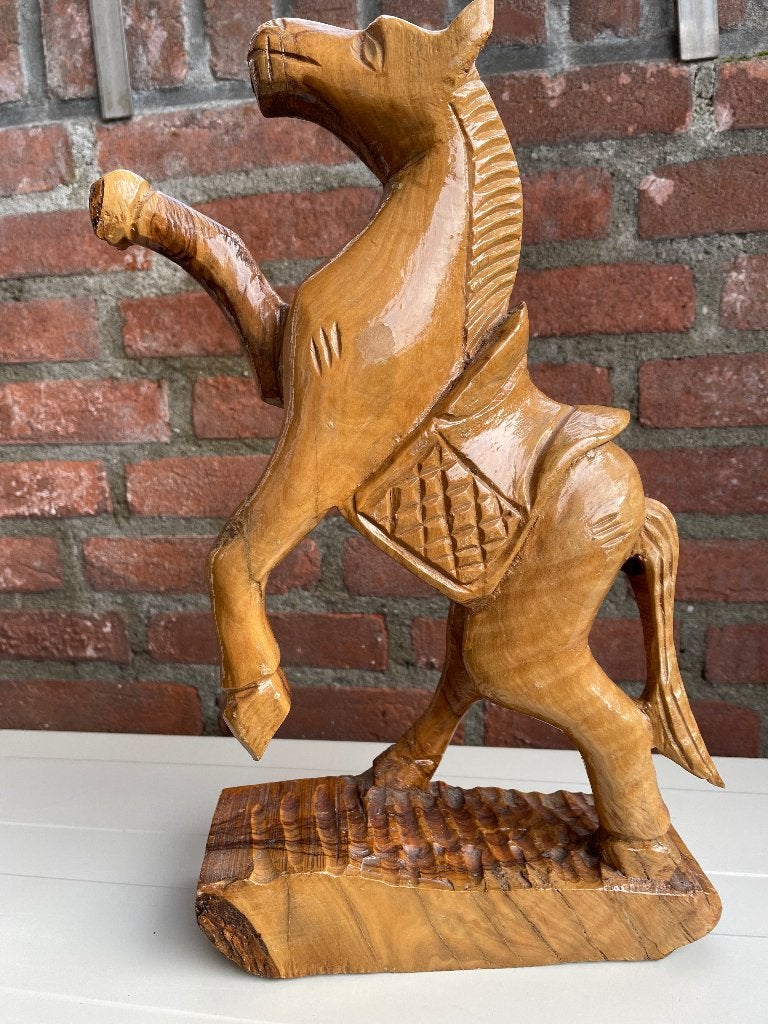 Houten paard, Antiek en Kunst, Overige onderwerpen, Houtsnijwerk, Ophalen of Verzenden, Handgemaakt
