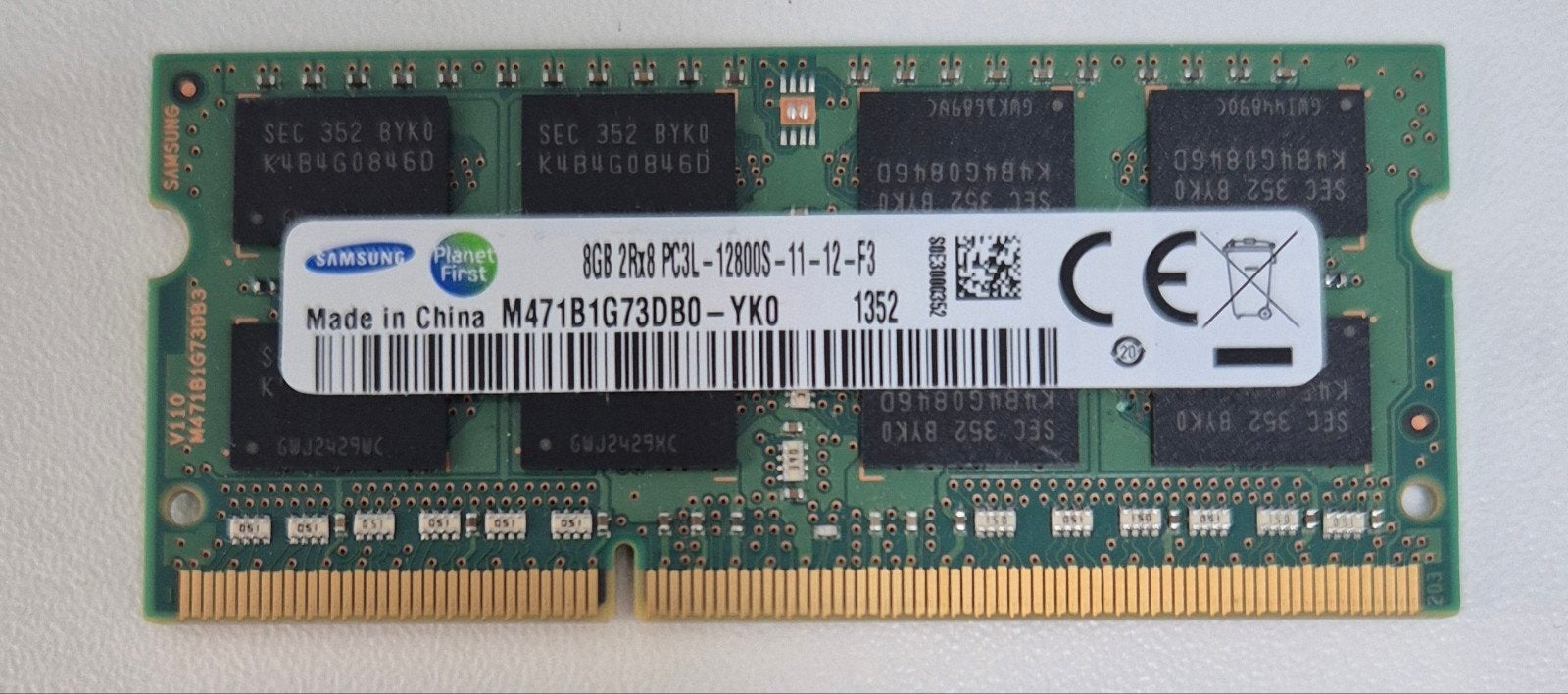 Samsung 8GB DDR3L RAM PC3L-12800S Laptop Geheugen, Computers en Software, RAM geheugen, 8 GB, DDR3, Ophalen of Verzenden, Zo goed als nieuw