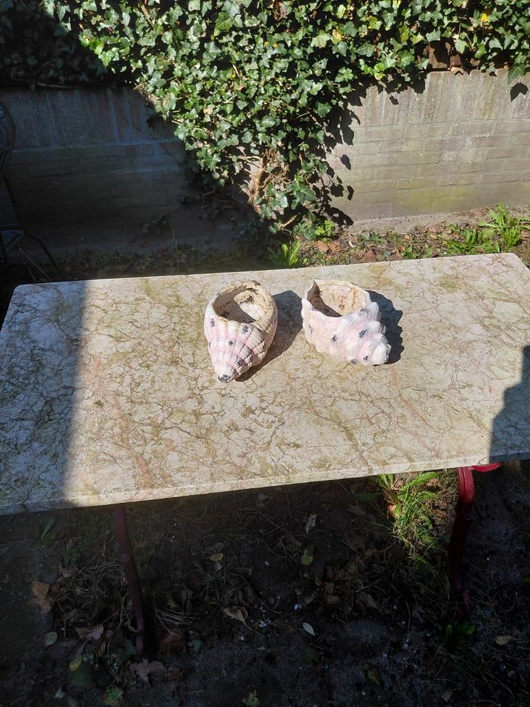 Set van 2 schelpvormige bloempotten, Tuin en Terras, Bloempotten, Ophalen of Verzenden