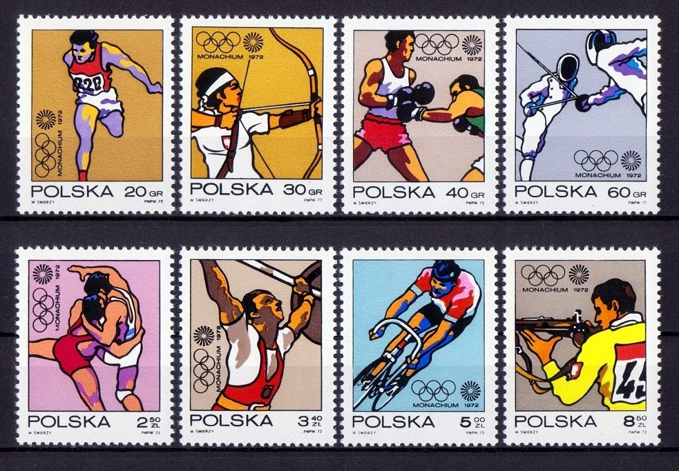 Polen, Sport, Olympische spelen, Mi. 2149-2156 postfris, Postzegels en Munten, Verzenden, Polen, Postfris