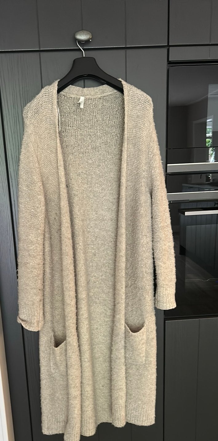 Grof gebreid beige vest Maat L, Ophalen of Verzenden, Zo goed als nieuw, Beige