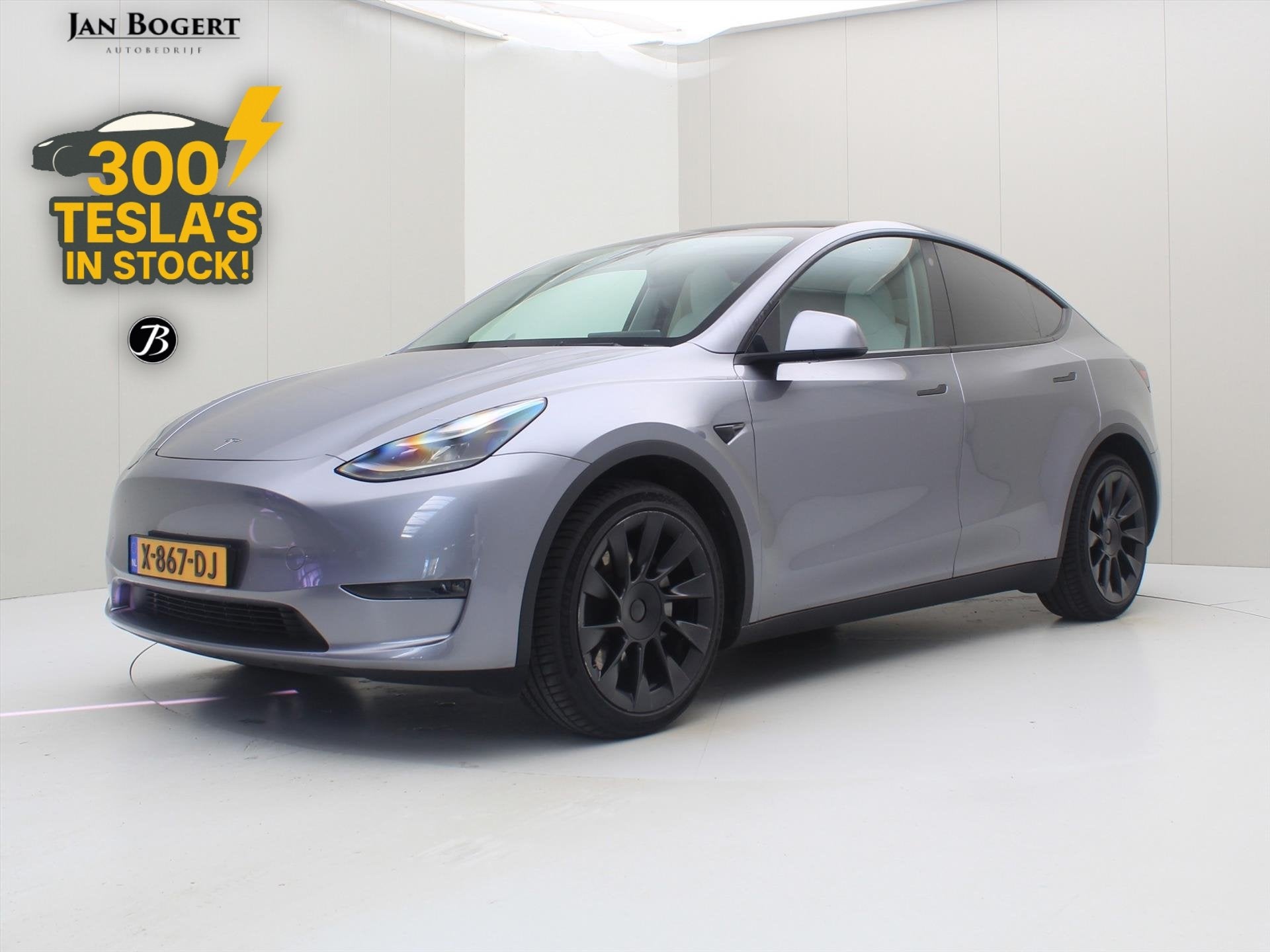 Tesla Model Y Long Range AWD 351pk 92,9% SoH [ WIT LEDER+QUI, Dealer onderhouden, Gebruikt, Origineel Nederlands, 351 pk