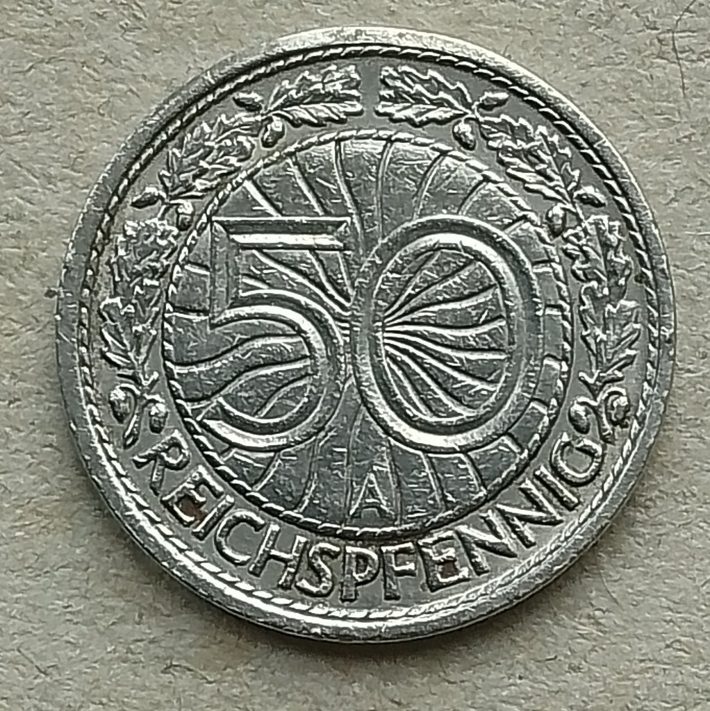 Duitsland, 50 reichspfennig 1931 A, Ophalen of Verzenden, Duitsland, Losse munt