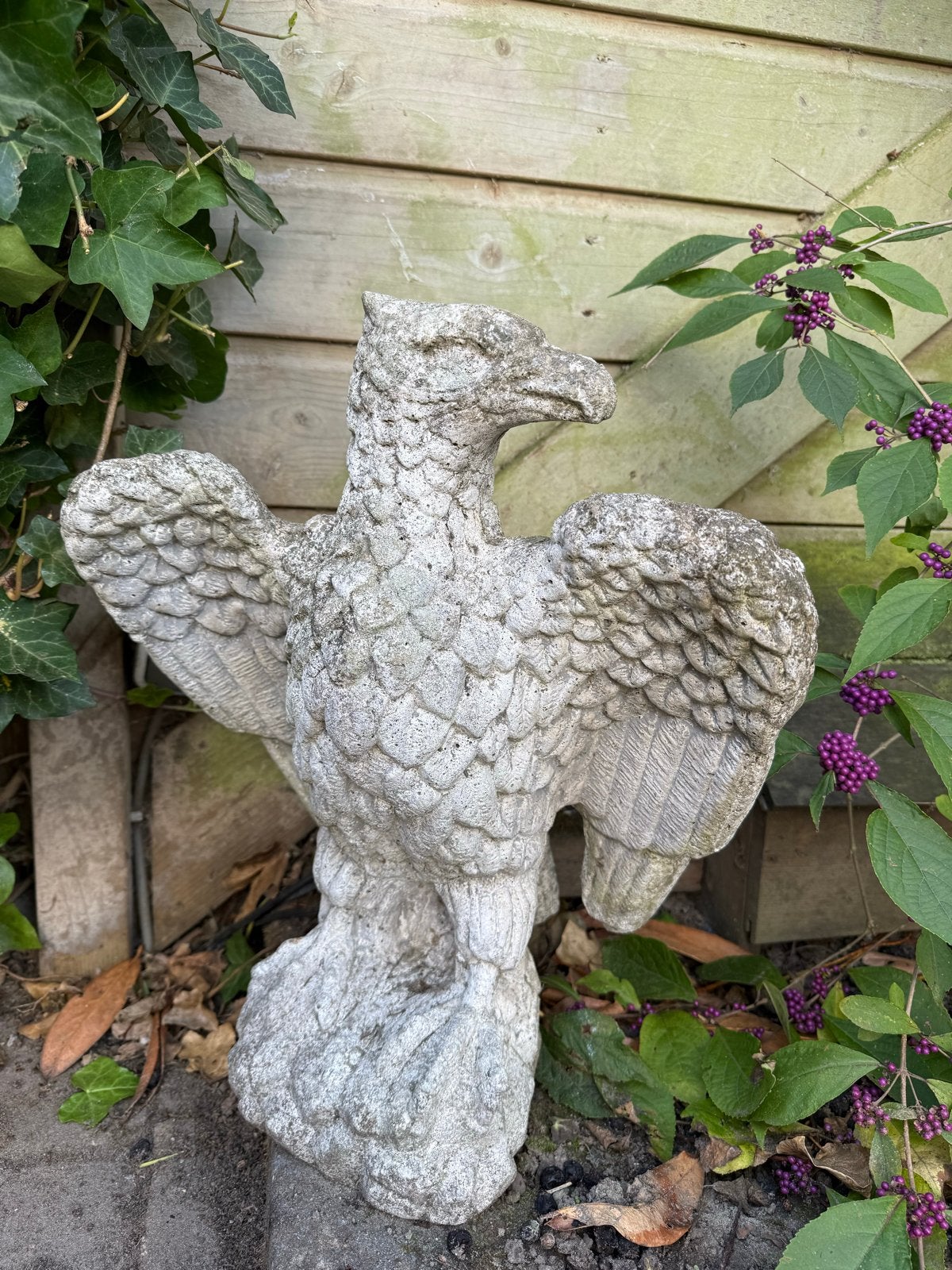 3 stuks - Vintage stenen adelaar tuindecoratie, Tuin en Terras, Ophalen, Gebruikt, Beton, Dierenbeeld