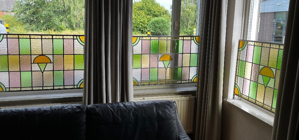 Glas en Lood Voorzet-Raam, Gevelraam of Ruit, Gebruikt, Minder dan 80 cm, Ophalen of Verzenden